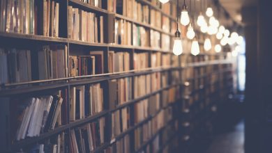 Library books and study environment, illustrative photograph