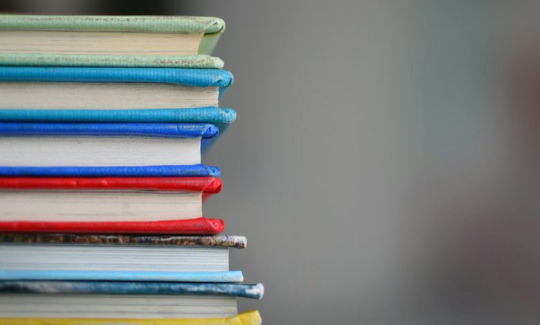 Bookshelves and educational reading materials, illustrative photograph