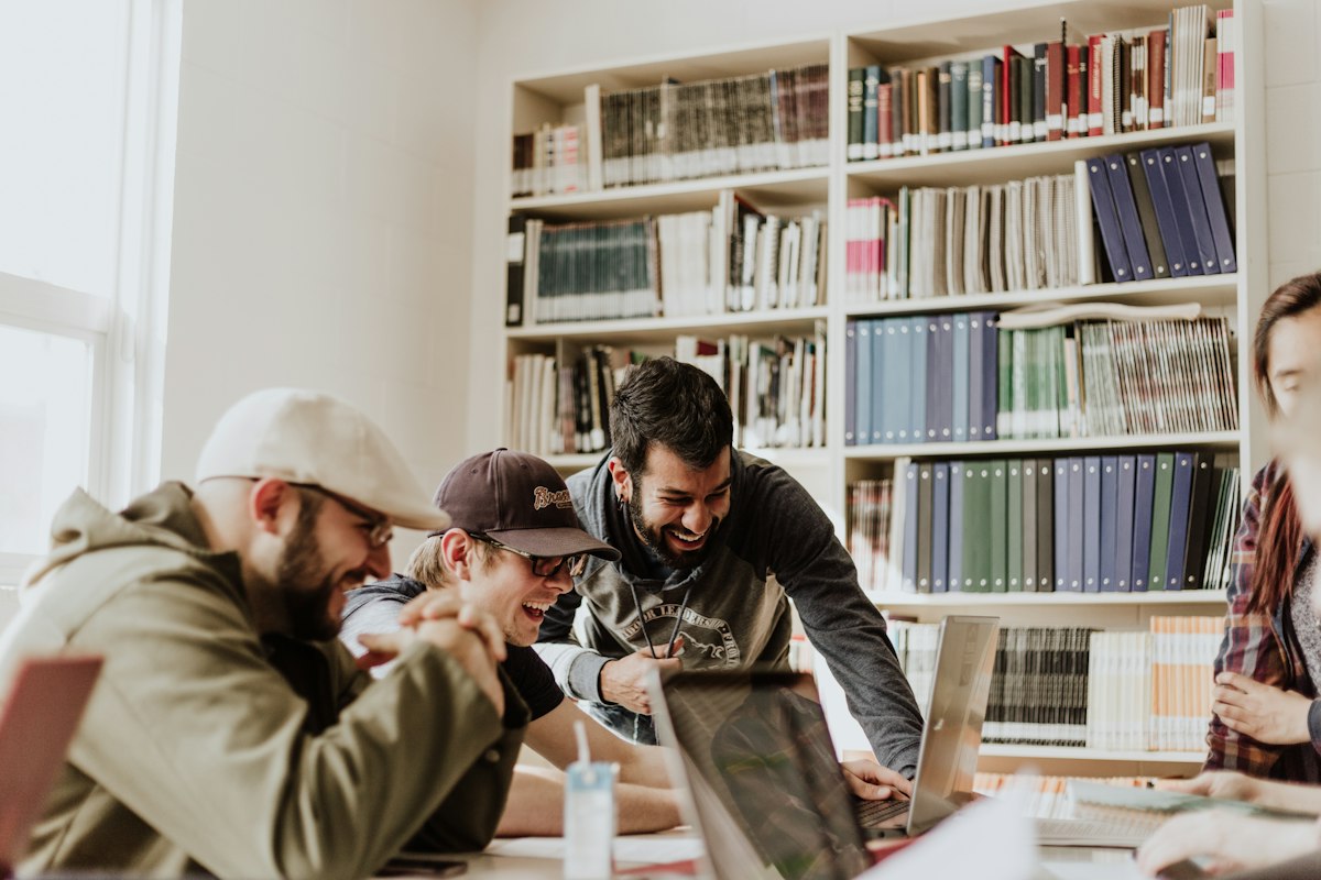Students working together in an academic setting, illustrative photograph